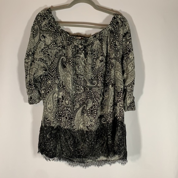 Westport Black & Cream Paisley Blouse Top - Picture 2 of 9